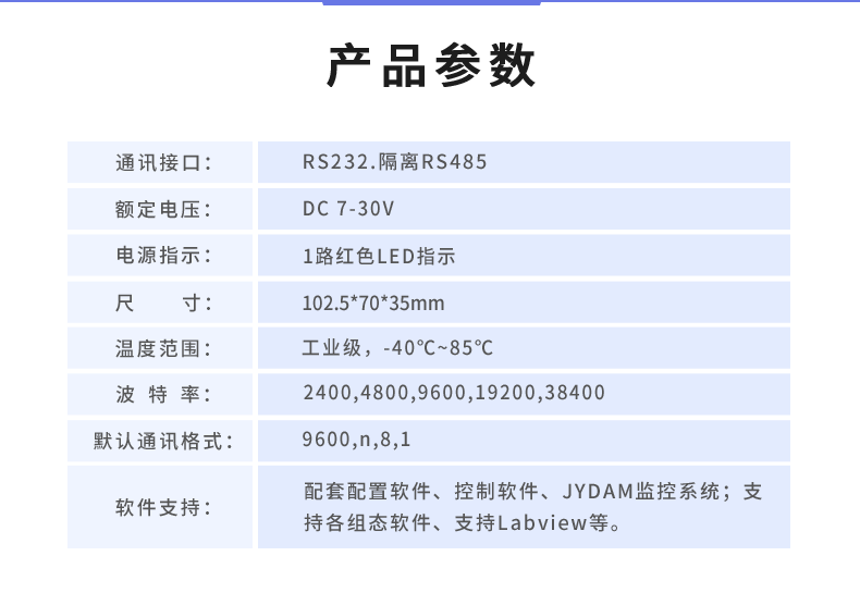 DAM-0800DI-YD 工业级I/O模块产品参数 DAM-0800DI-YD 工业级I/O模块产品参数
